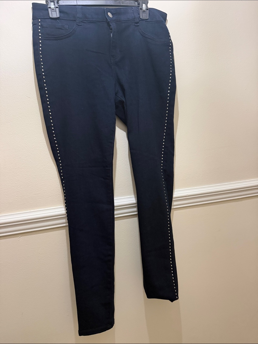 Blue Stud-Trim Women’s Stretch Jeans